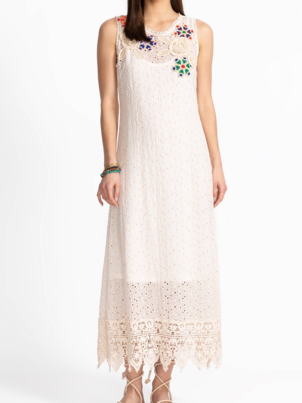 JOHNNY WAS NYDIA APPLIQUE DRESS*******SIZE: MEDIUM